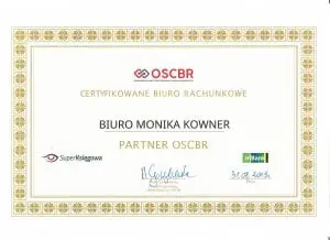 Członek Ogólnopolskiej Sieci Certyfikowanych Biur Rachunkowych – BIuro Księgowe Monika Kowner